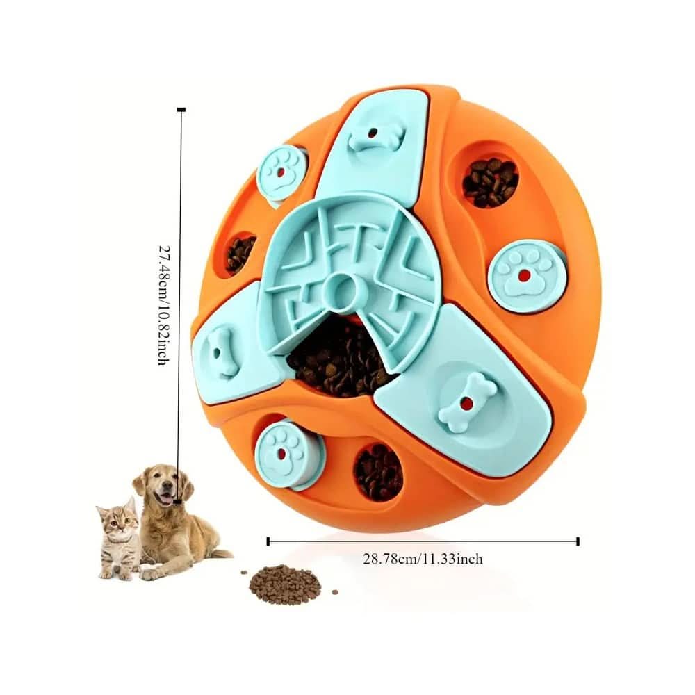 Slow Feeder Puzzle Bowl – Interactive Anti-Gulping Bowl for Dogs with Rotation & Treat Game
