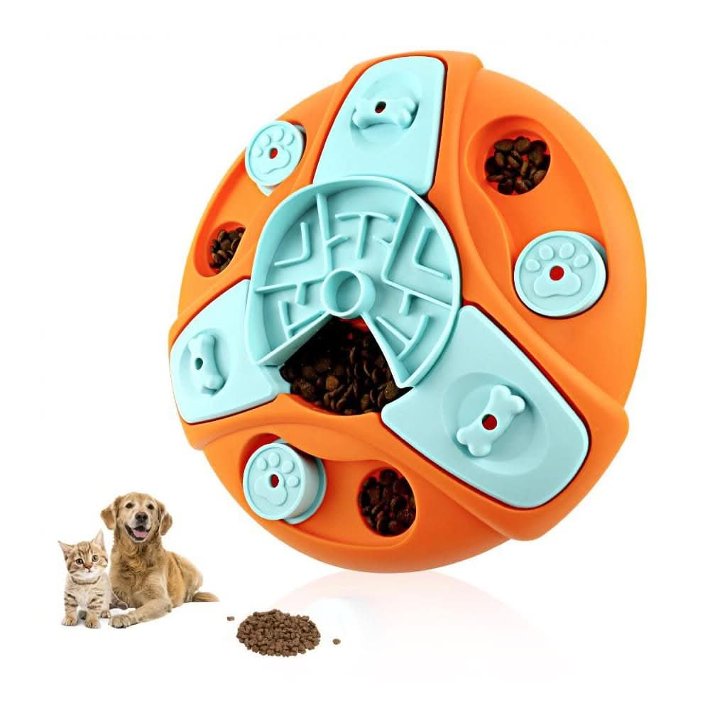 Slow Feeder Puzzle Bowl – Interactive Anti-Gulping Bowl for Dogs with Rotation & Treat Game