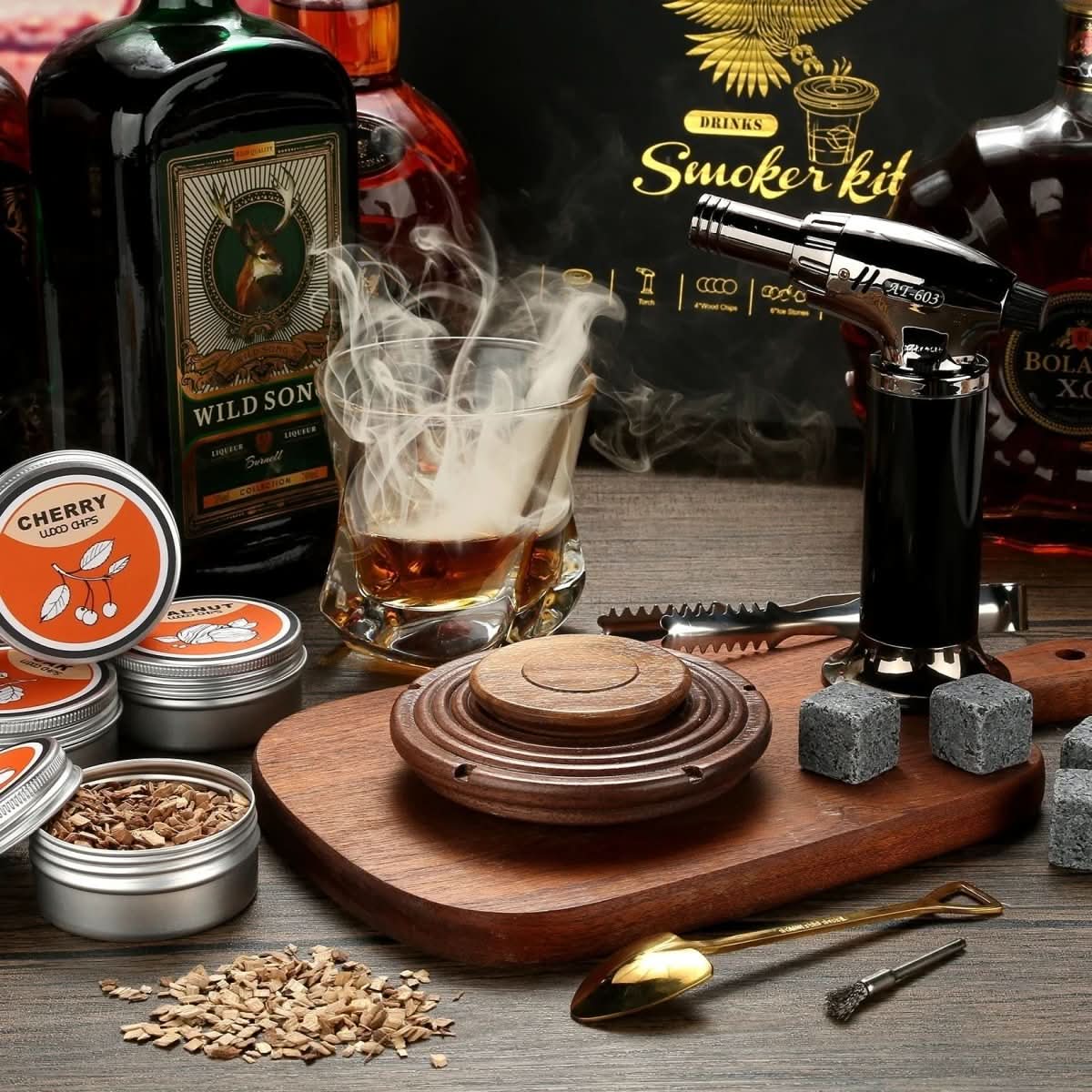 Smoking Tail Set - Cocktail Smoker Kit for Whiskey and Bourbon Lovers