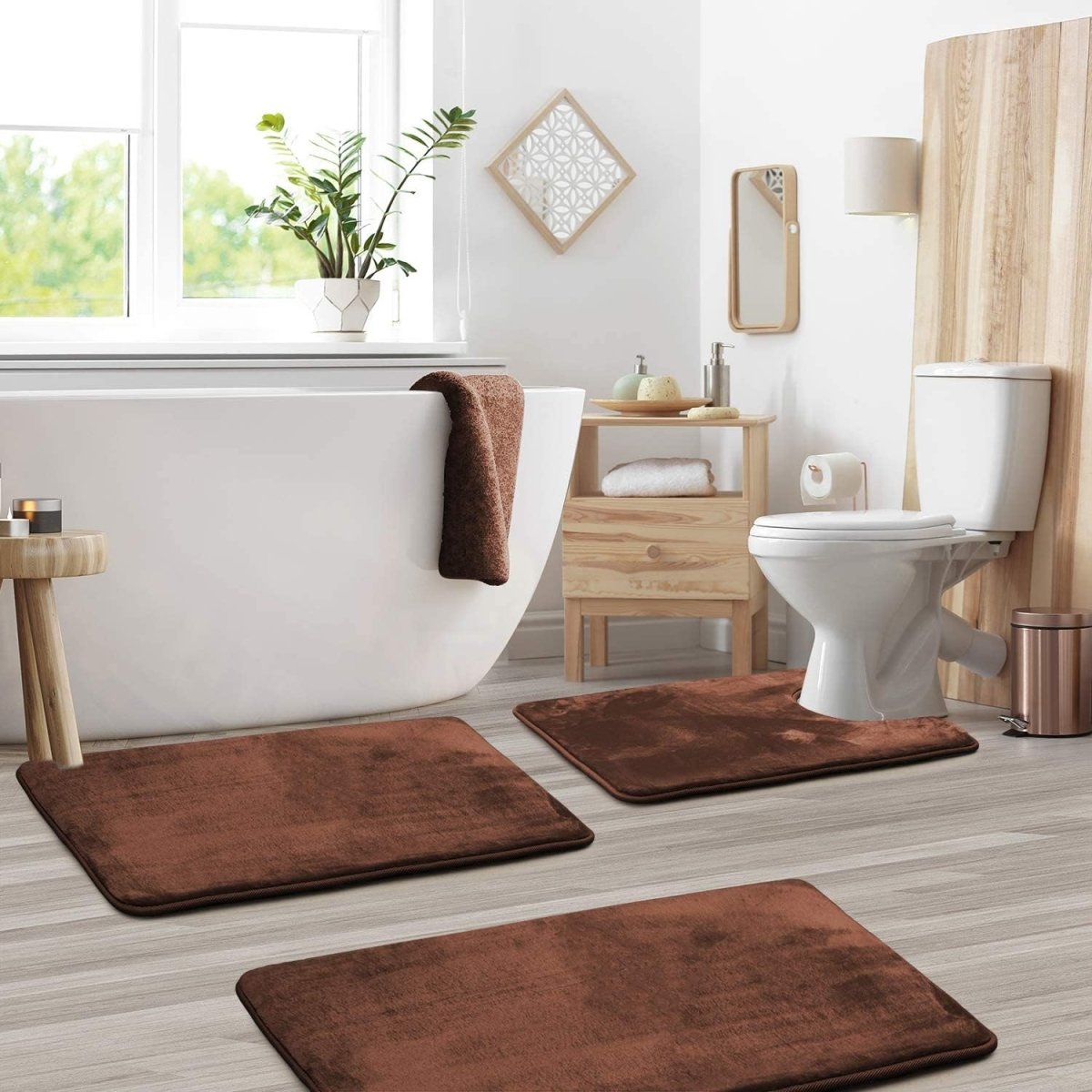 SOAKREST – Saugfähiges Badezimmerteppich-Set aus Memory-Schaum mit rutschfester Unterseite 5