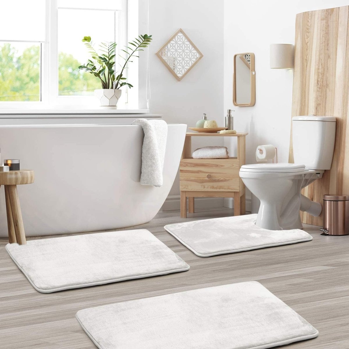 SOAKREST – Saugfähiges Badezimmerteppich-Set aus Memory-Schaum mit rutschfester Unterseite 8