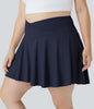 SoftZero Rock - Lightweight Tennis Skirt with Crossover Waistband and Integrated Shorts