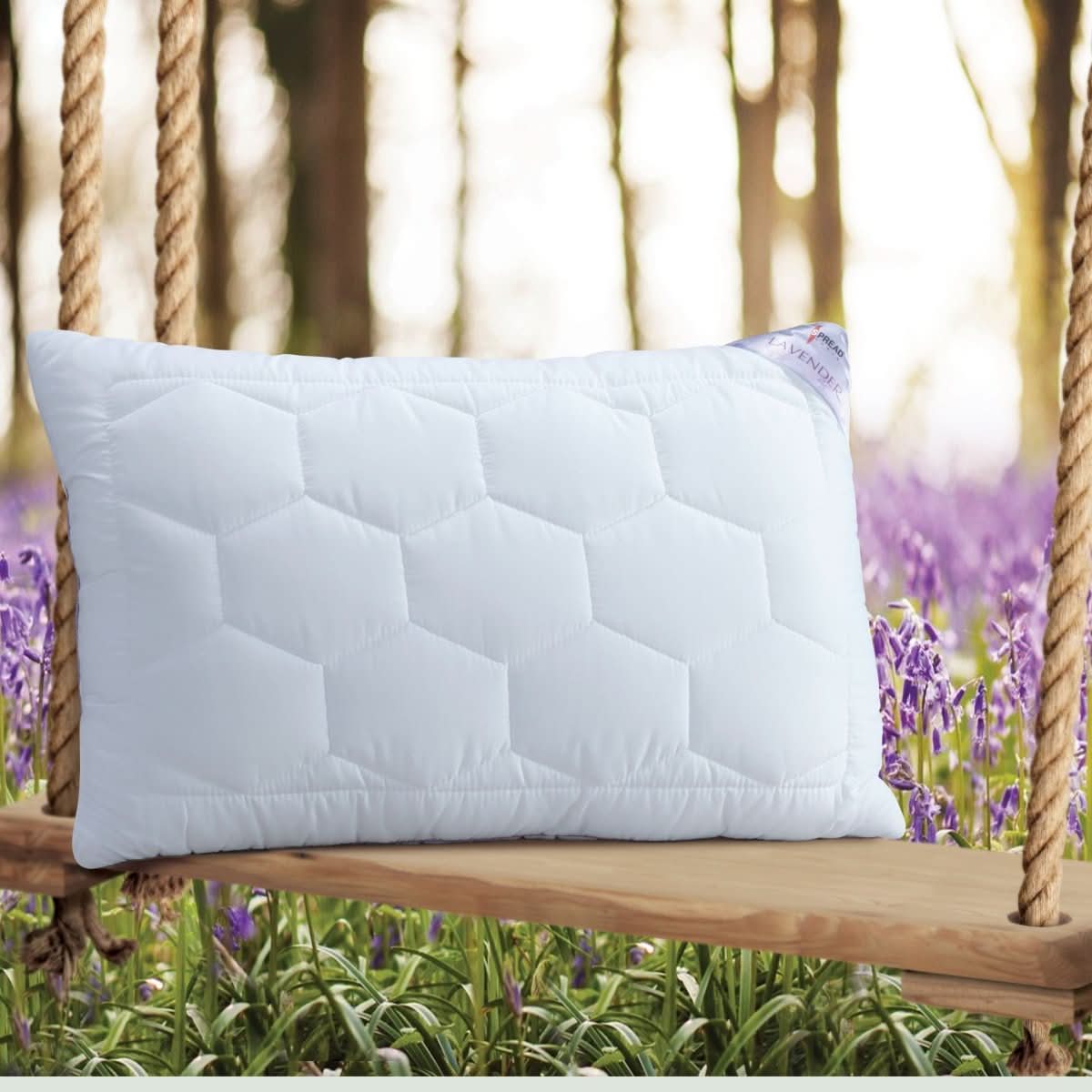 Aurelissen Lavendia Pillow | Hypoallergenic & Antibacterial | With Lavender Scent | Soft Sleeping Pillow for Sensitive Skin