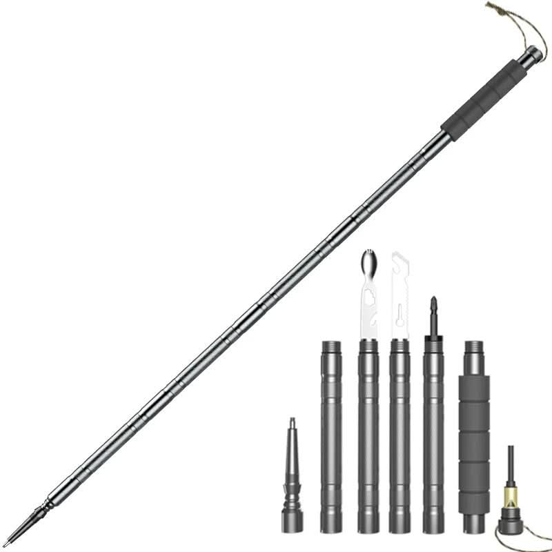Survival Staff - Foldable Trekking Pole with Integrated Multi-tool