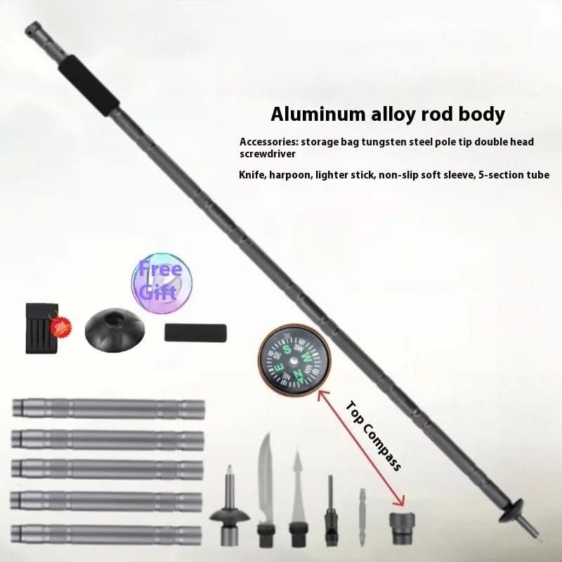 Survival Staff - Foldable Trekking Pole with Integrated Multi-tool