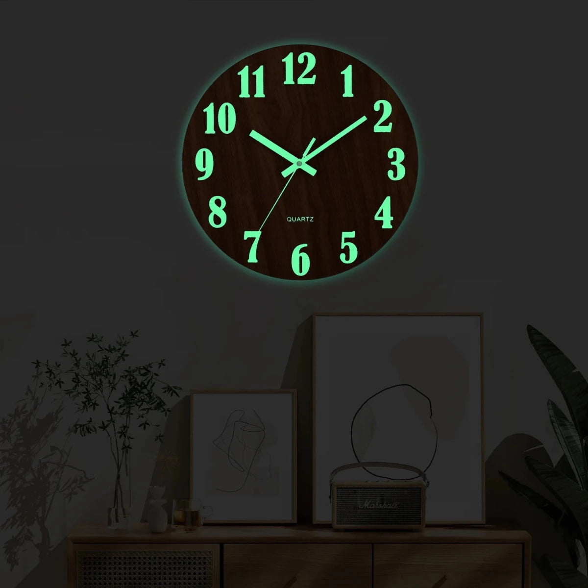 Veritas Luminous Wooden Clock Stylish Time Display Natural Elegance and Functionality