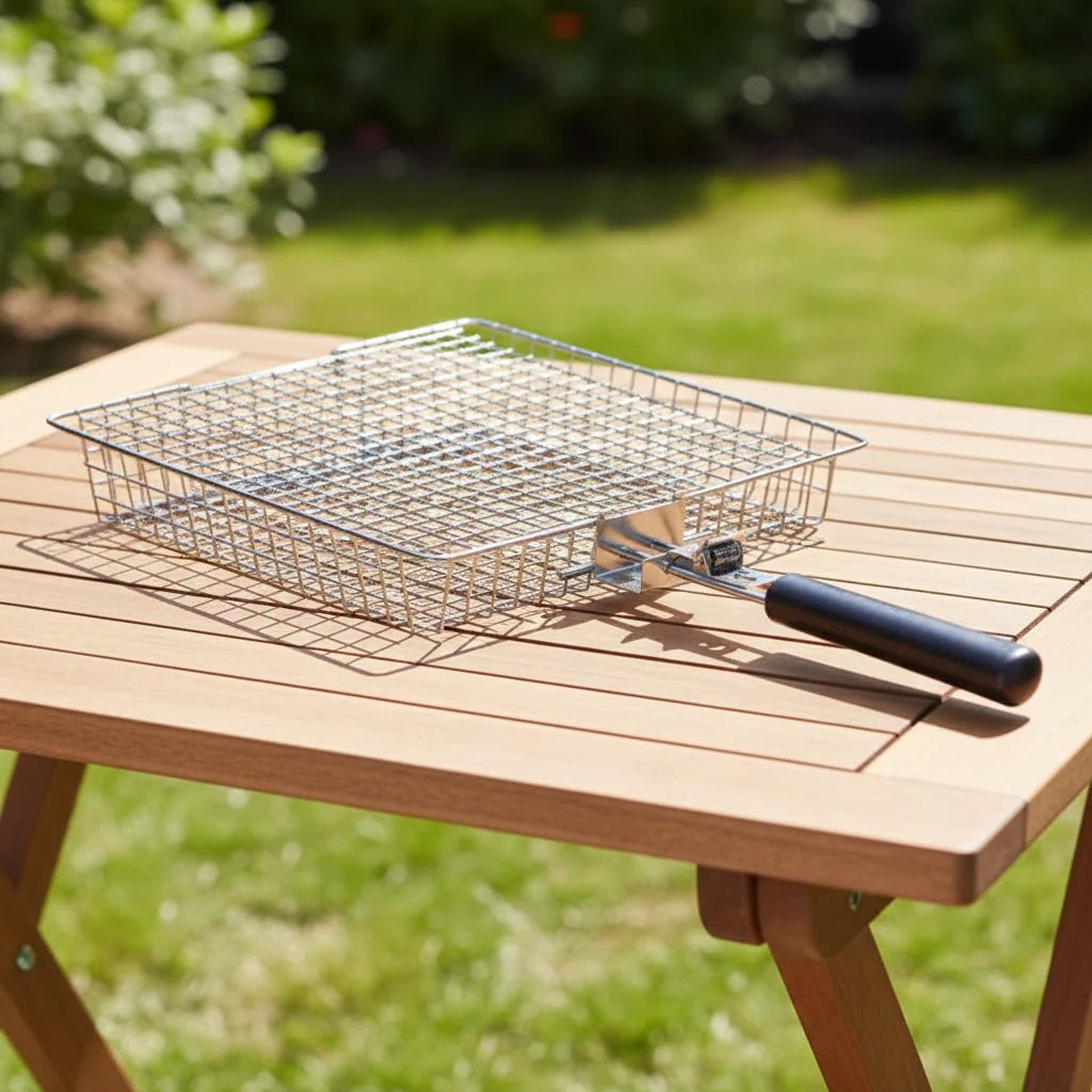 FLAMEFOLD - Foldable Stainless Steel Grill Basket for Barbecue