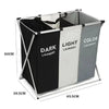 TRISORT – Foldable 3-Compartment Laundry Basket for Organization and Space-Saving