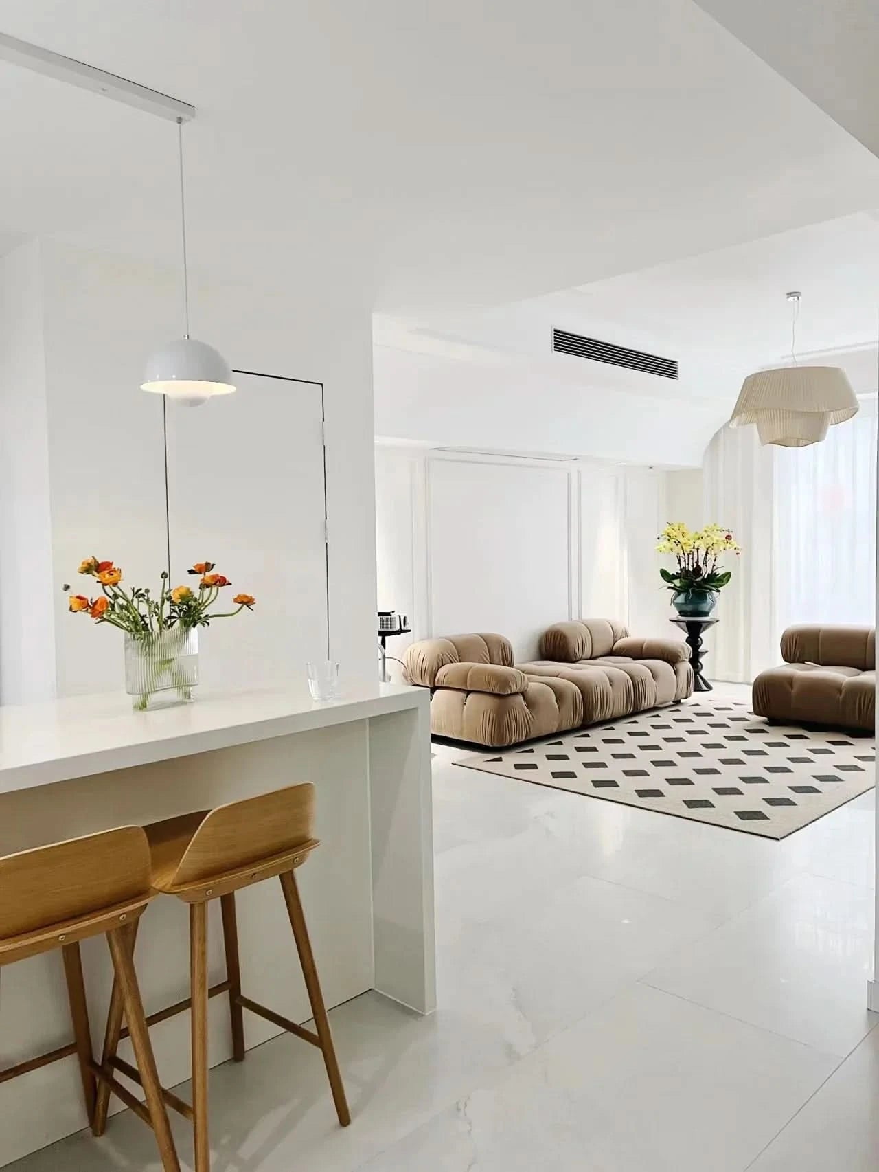 SABRINA Elegant Double-Dome Ceiling Lamp With LED Lighting