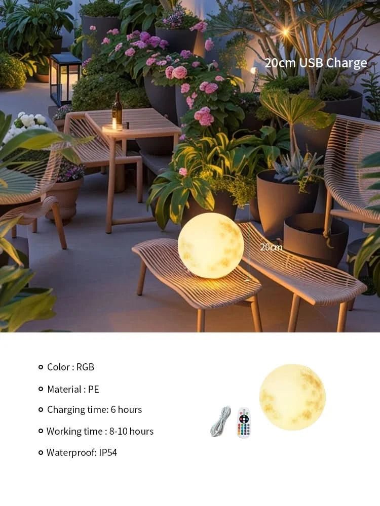 GLAVINA Moon Lights Indoor and Outdoor Waterproof Design Smart Control Garden Light