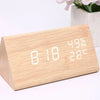 Futura Alarm Clock Wood Look LED With Three Alarms Temperature Display Adjustable Brightness