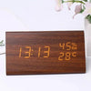 Futura Alarm Clock Wood Look LED With Three Alarms Temperature Display Adjustable Brightness