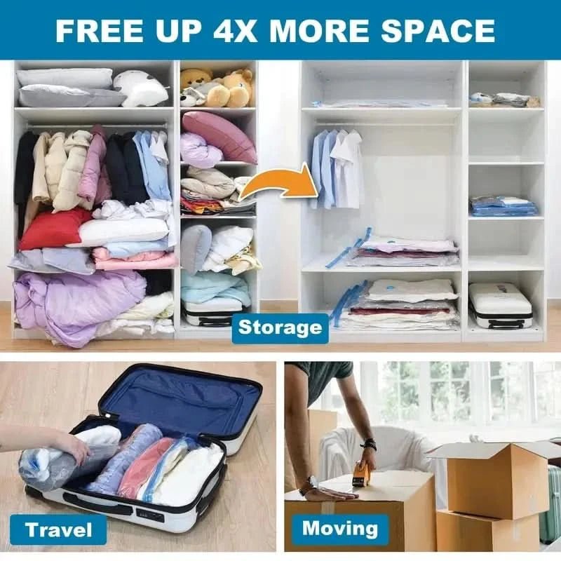 LagerPro Vacuum Bags – Vacuum Storage Bags for Space-Saving Storage of Clothes & Bedding