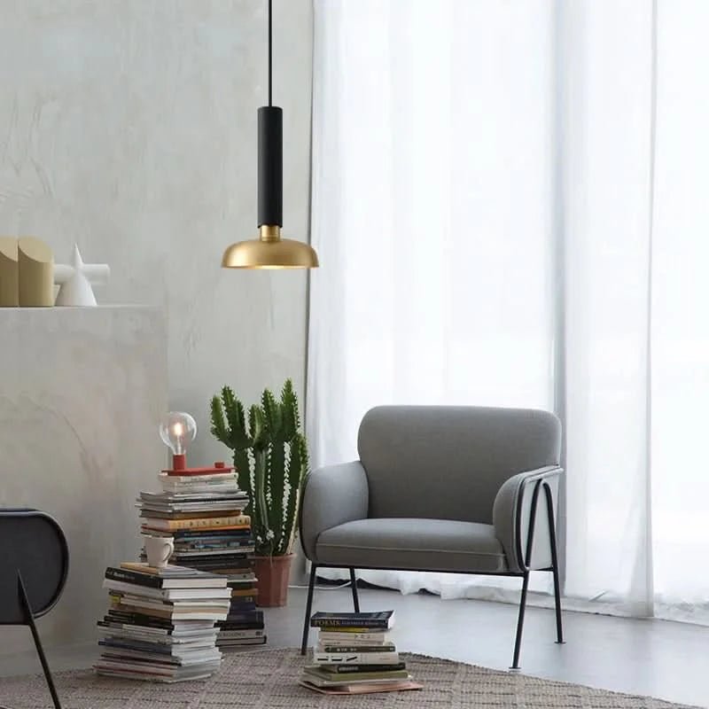 ELVINA Brass Minimalist Industrial Ceiling Light