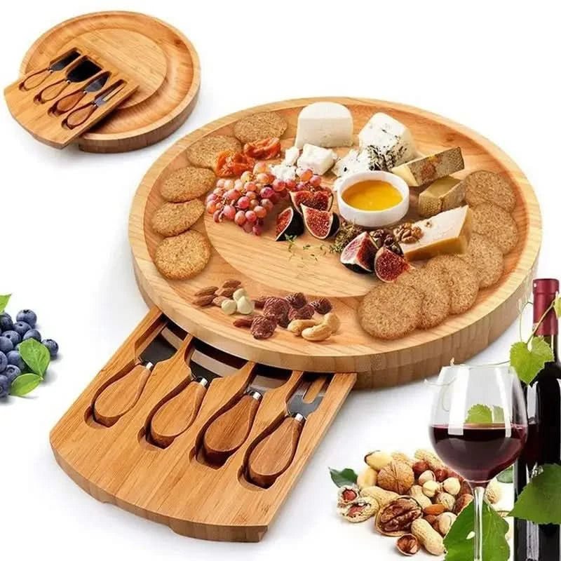 Cheese Companion - Round Bamboo Cheese Board