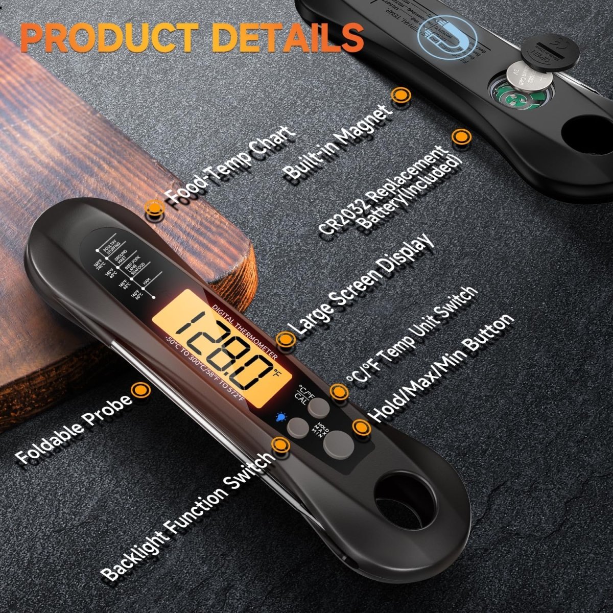 Grillmeister – Digital Instant-Read Meat Thermometer with Precise Temperature Control