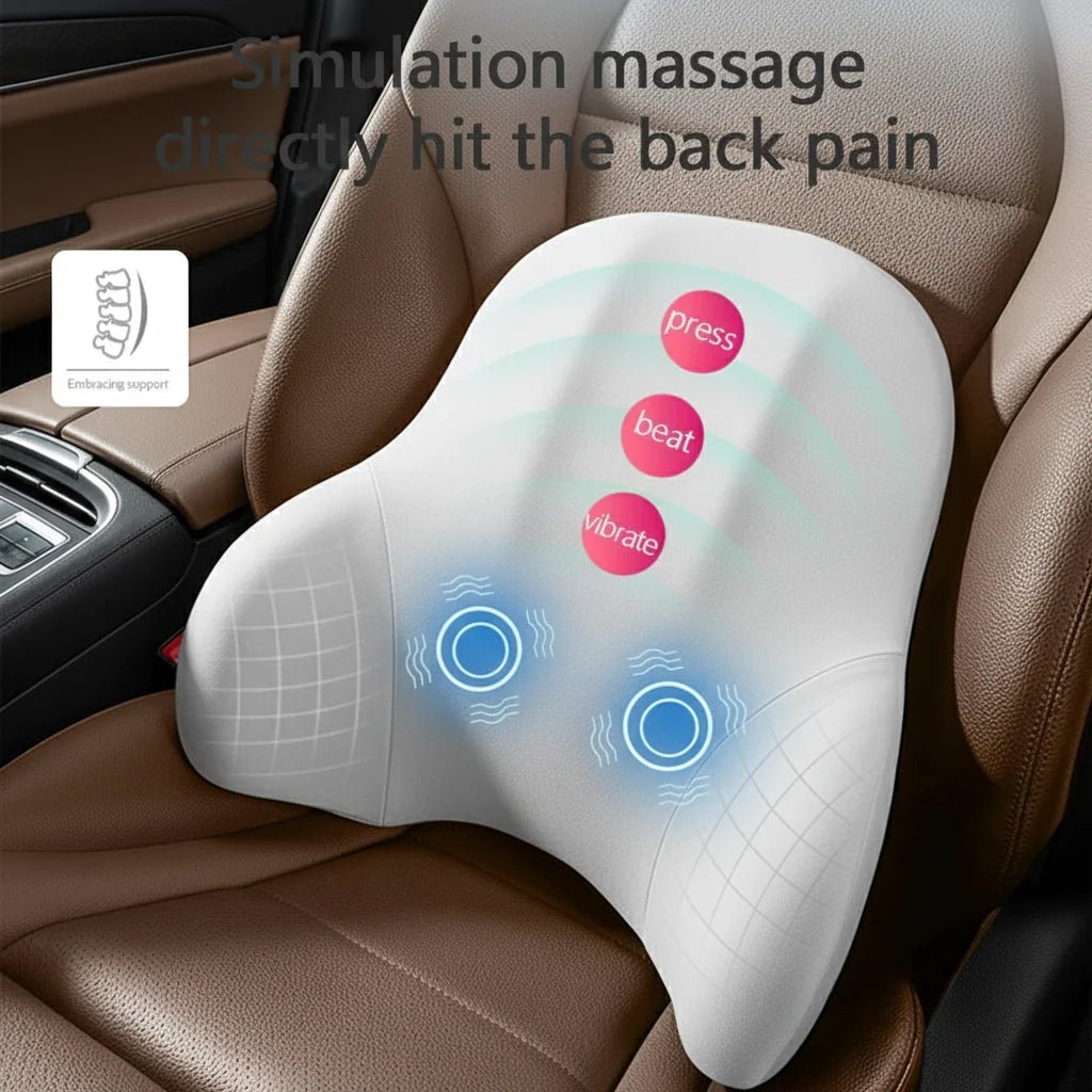VIBRACUSH - Electric Neck & Lumbar Support Cushion for Car & Office