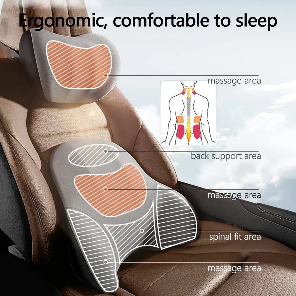 VIBRACUSH - Electric Neck & Lumbar Support Cushion for Car & Office