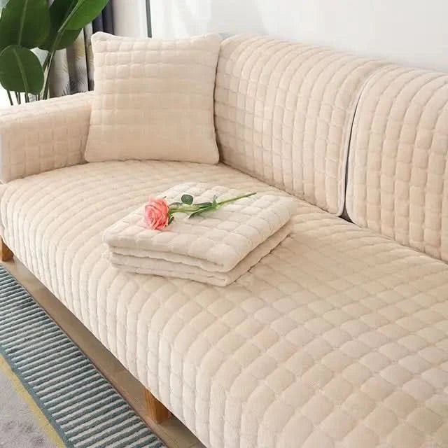 Velvet-soft - Plush Velvet Anti-slip Sofa Cover For Extra Elegance And Comfort
