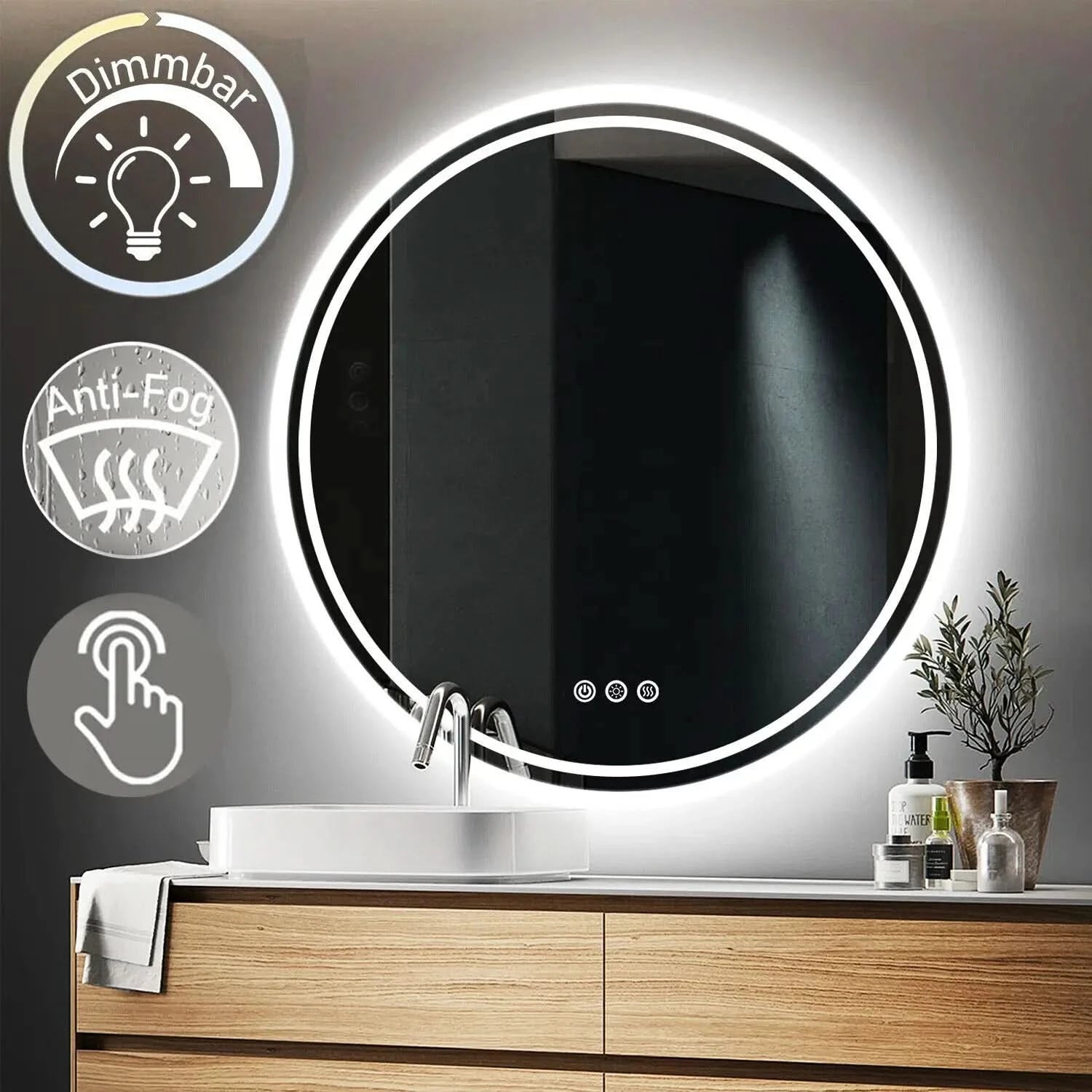 Vistara LED Bathroom Mirror Style Light Clarity Touch Control Anti-Fog