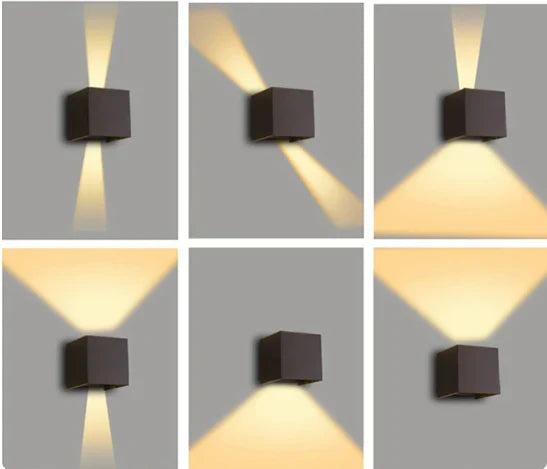 Moderne LED-Wandleuchte im Kubus-Design
