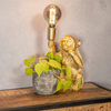 Elegante Goldene Affe Blumentop Lampe