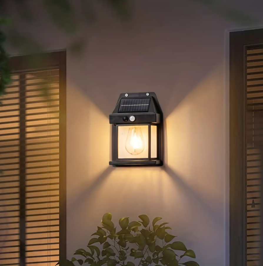 Elegante Outdoor Solar Wandleuchte mit Bewegungsmelder