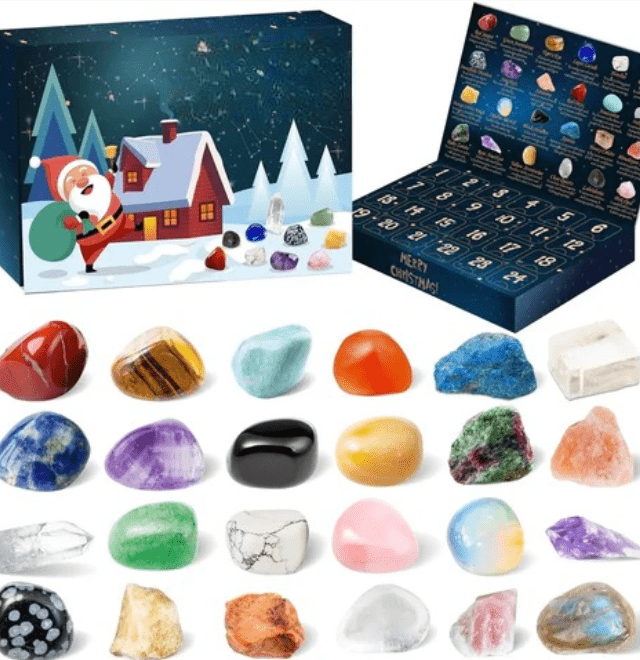 Crystal Jewels - Magical Gemstone Advent Calendar with 24 Natural Crystals