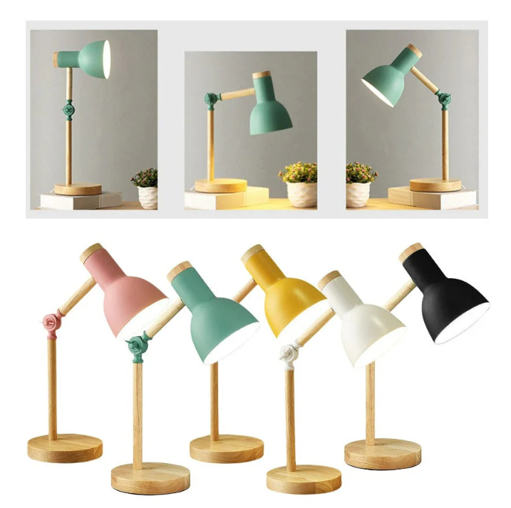 Skandinavische Tischlampe aus Holz