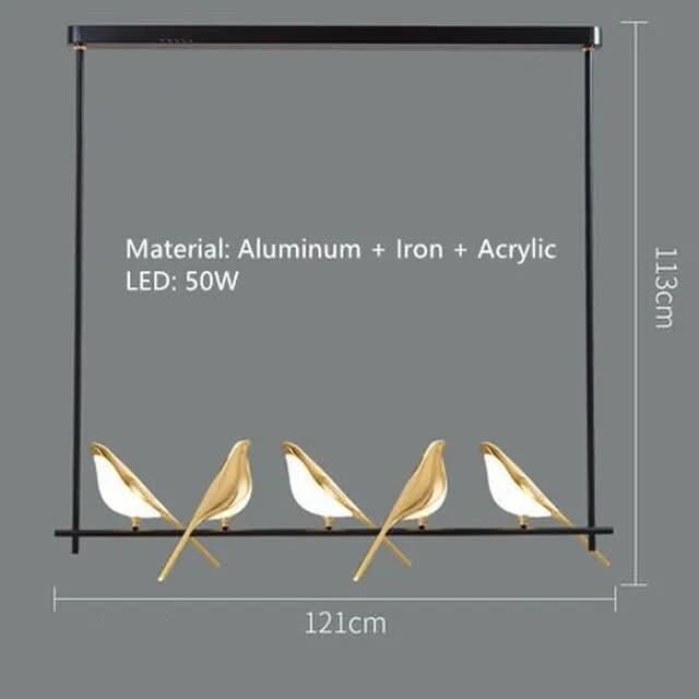 VIVIENNE Celestial Bird Chandelier Ceiling Light With Dimmable Light