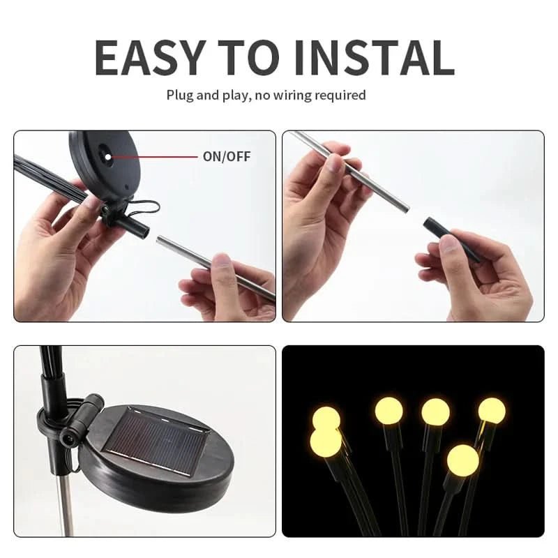 LUSORIA Solar Outdoor Lighting Garden Yard Lights Wireless Easy to Install