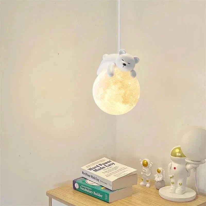 WINTHARA – Enchanting Ceiling Light with Bear on the Moon