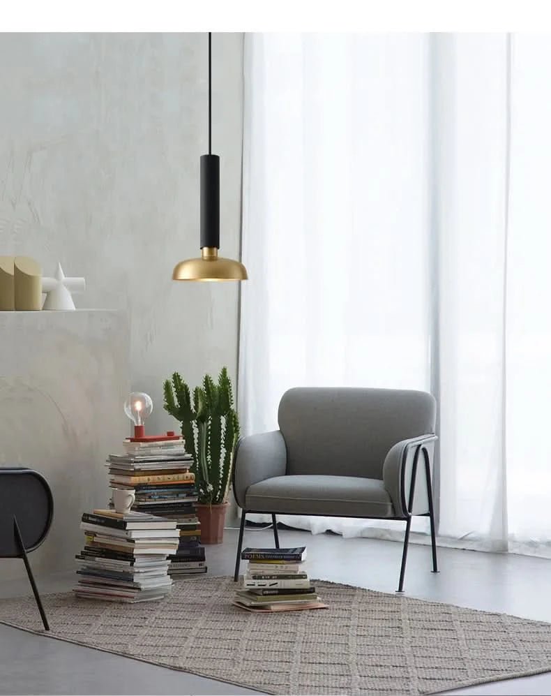 ELVINA Brass Minimalist Industrial Ceiling Light