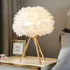 HAVANA Bedside Lamp with Feather Lampshade for a Soothing Atmosphere
