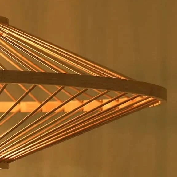 SERELIA Modern Geometric Bamboo Pendant Light Eco-Friendly Lighting Kitchen Dining Room
