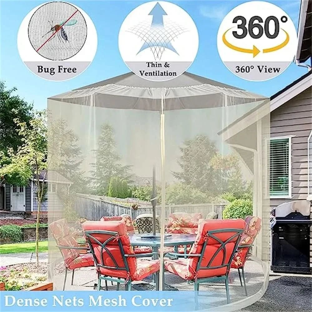 Ökoschild Mosquito Net – Mosquito Net For Parasols Up To 4 m – Adjustable And With Zipper