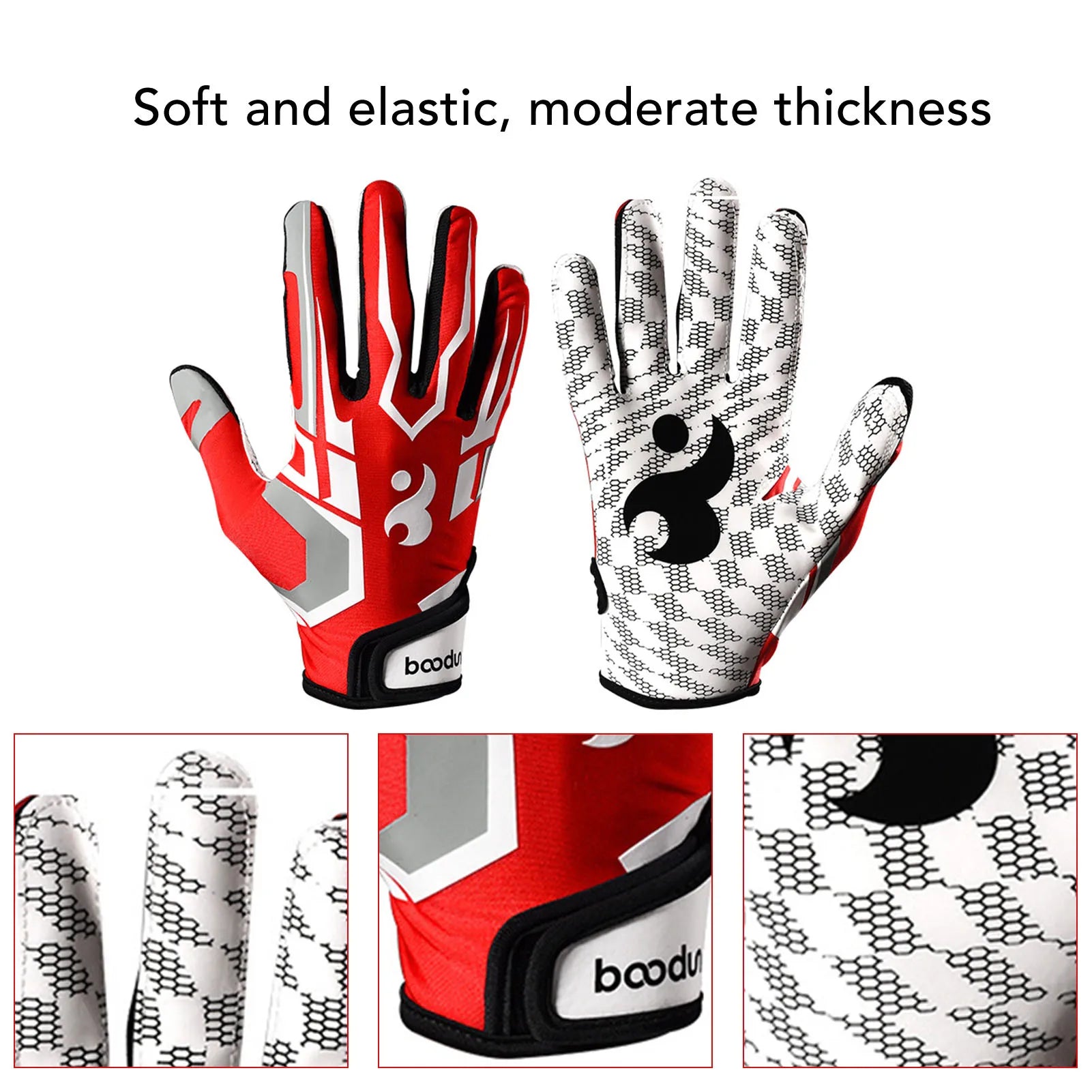 Baseball Batting Gloves High Grip Sports Receiver Gloves Non-Slip American Football