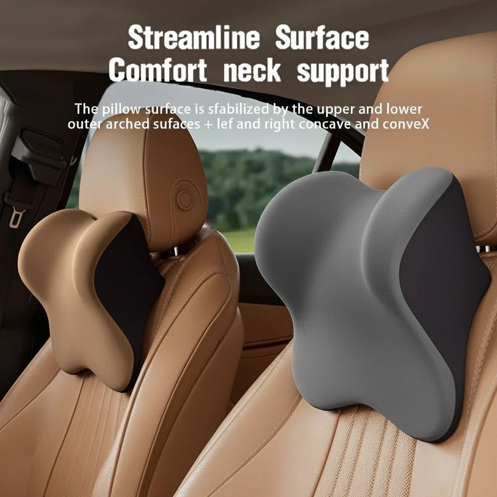 ERGOSNOOZE – Memory Foam Car Neck & Lumbar Pillow For Maximum Comfort