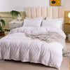 VIRELLE Premium White Zig Zag Pattern Bedding Set 100 Percent Polyester Luxurious Comfort
