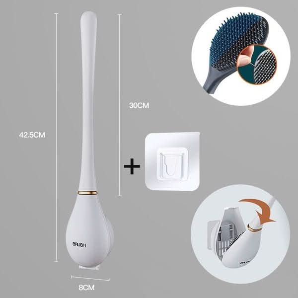 HygieBrush – Hygienic Silicone Toilet Brush with Wall & Floor Mount