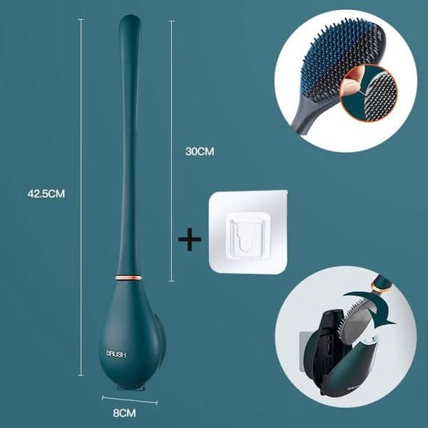 HygieBrush – Hygienic Silicone Toilet Brush with Wall & Floor Mount