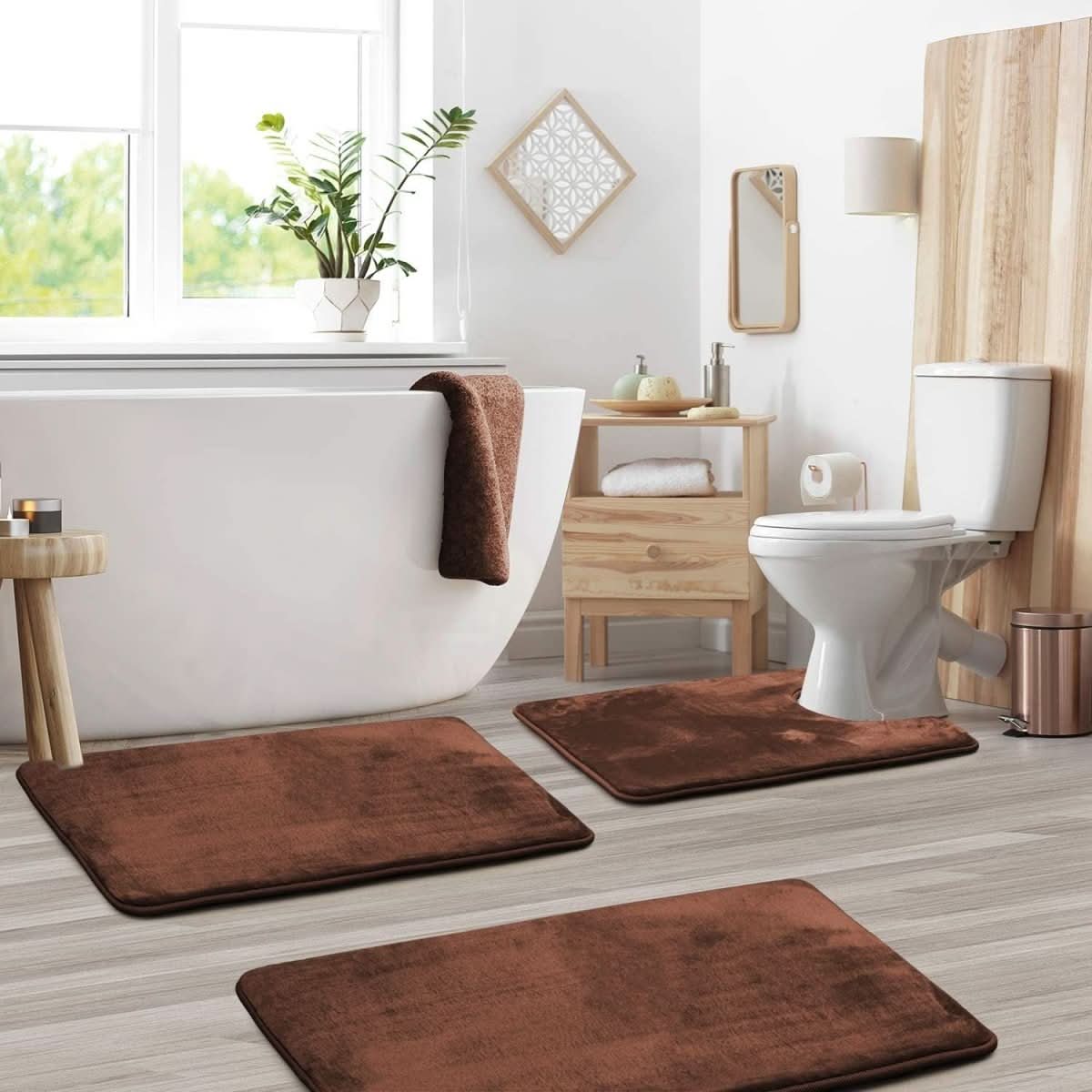 Soft Step Luxury – 3-Piece Memory Foam Bath Mat Set with Non-Slip Backing