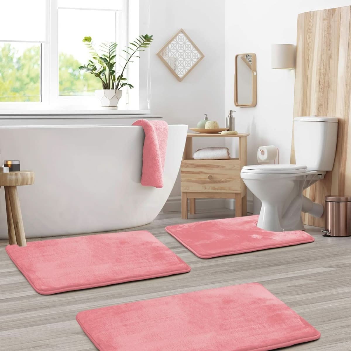 Soft Step Luxury – 3-Piece Memory Foam Bath Mat Set with Non-Slip Backing