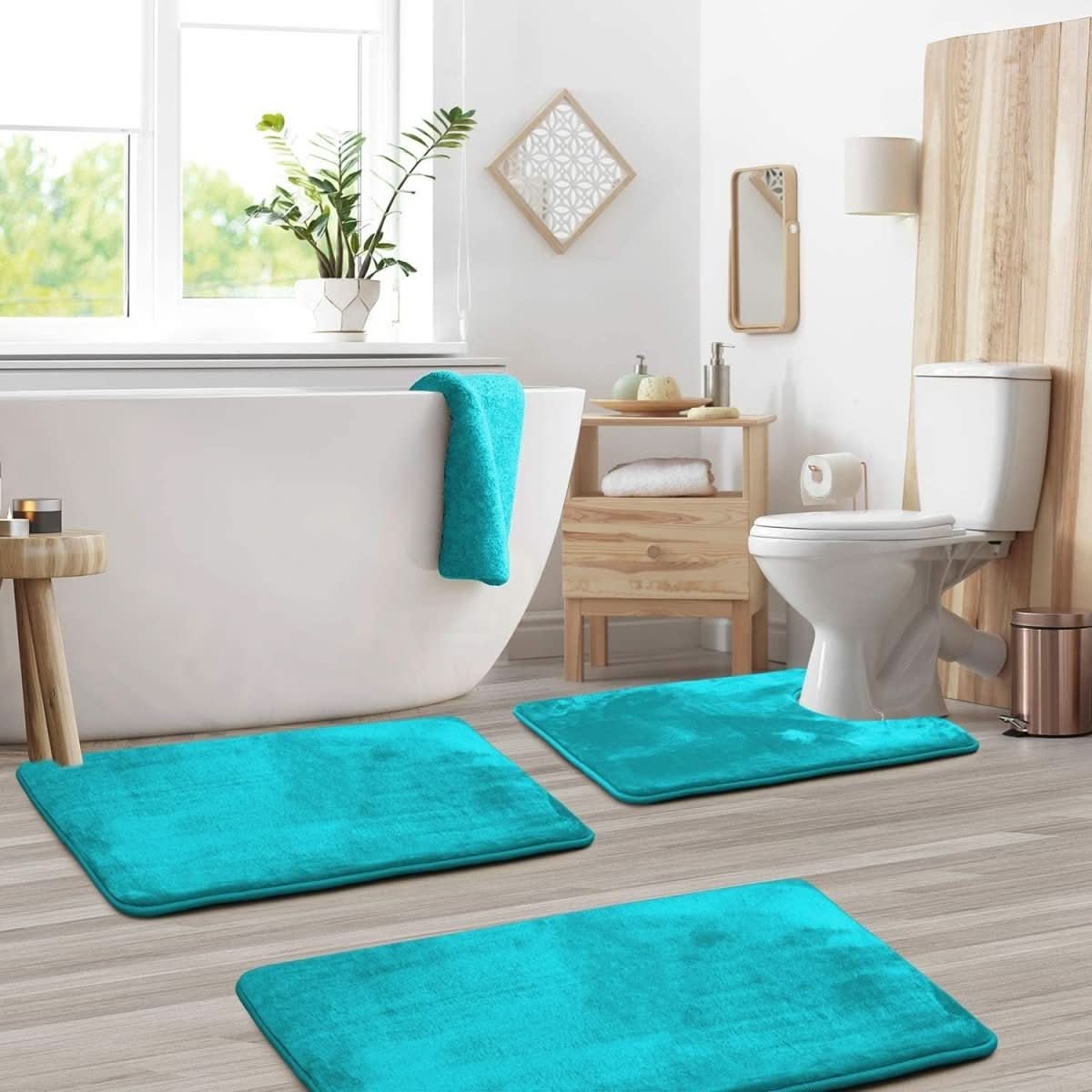 Soft Step Luxury – 3-Piece Memory Foam Bath Mat Set with Non-Slip Backing