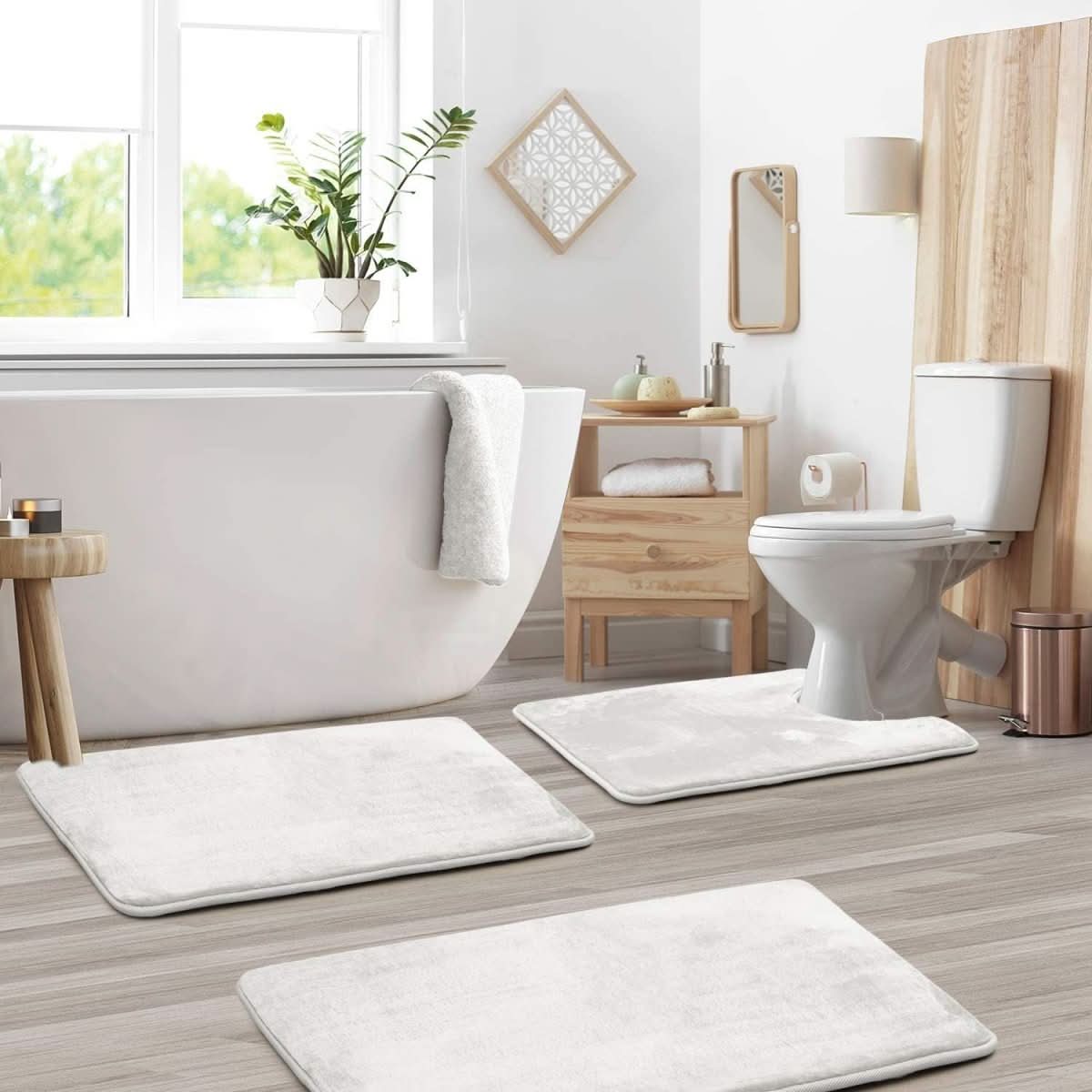 Soft Step Luxury – 3-Piece Memory Foam Bath Mat Set with Non-Slip Backing