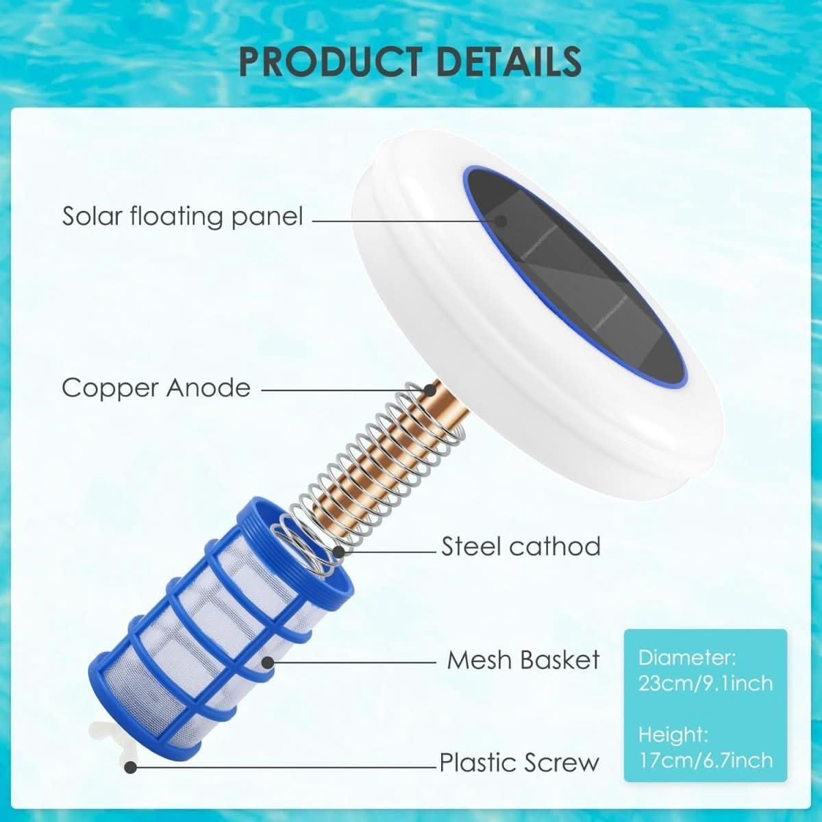 IONIGLOW – Solarschwimmbad Ionisator mit LED-Licht