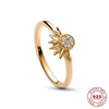 Funkelnder Silberkristallring – Eleganter 925er Silberring Mit Mond- & Sonnendesign