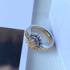 Funkelnder Silberkristallring – Eleganter 925er Silberring Mit Mond- & Sonnendesign