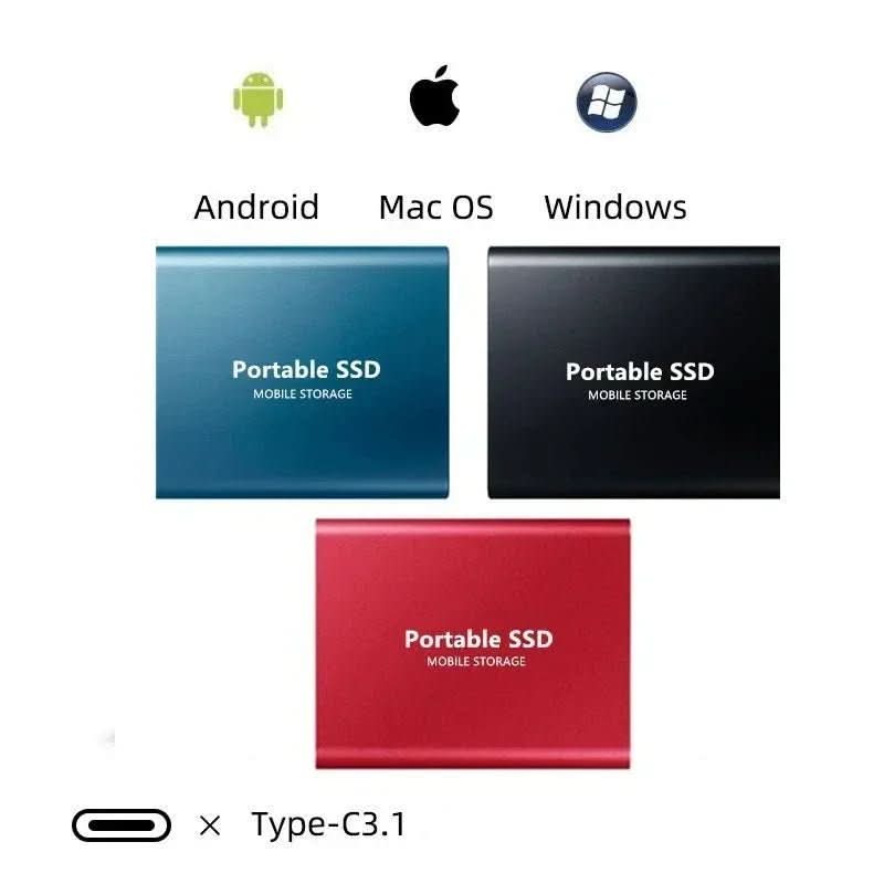 Geschwindigkeits-Tresor SSD – Externe 100GB Festplatte Mit Ultraschnellem USB-C Und USB 3.1 Anschluss