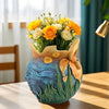 Starry Bloom - Handgefertigte Van-Gogh-Blumenvase aus Kunstharz für Innendekoration 6